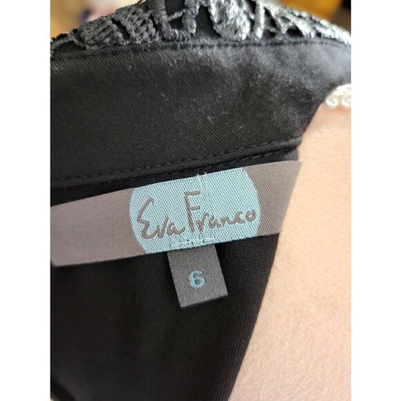 Eva Franco Knit Lace Trim Midi Dress in Black - Picture 5 of 5